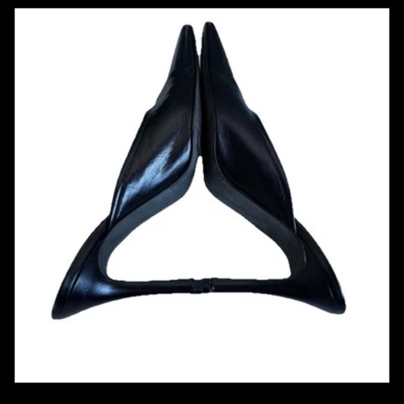 Salvatore Ferragamo Collection Mule Size 7 2A Black Pointed Toe Leather Slides - Picture 3 of 16